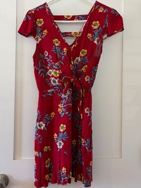 Floral mini wrap dress